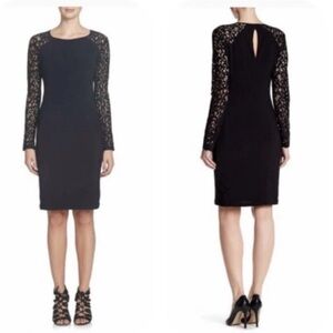 Cynthia Steffe Women’s Sheath Dress Size M Long lace  Sleeve Round Neck